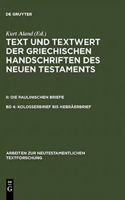 Kolosserbrief Bis Hebräerbrief (English, Kurt Aland)