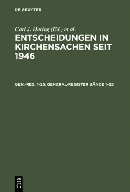 General-Register Bände 1-25 (English, No Contributor)