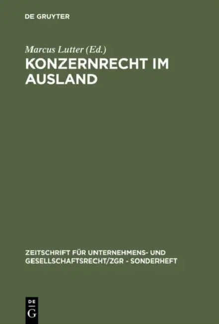 Konzernrecht im Ausland (English, Marcus Lutter)