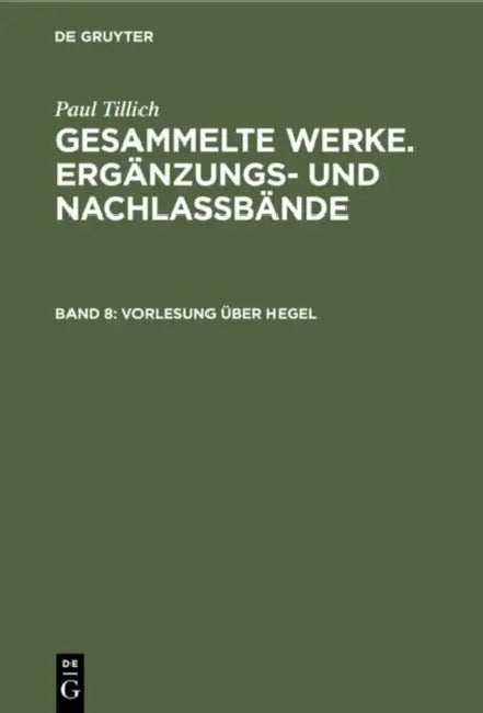 Vorlesung Über Hegel (English, Paul Tillich)