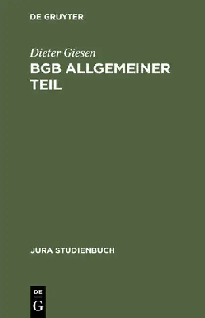 BGB Allgemeiner Teil (English, Dieter Giesen)