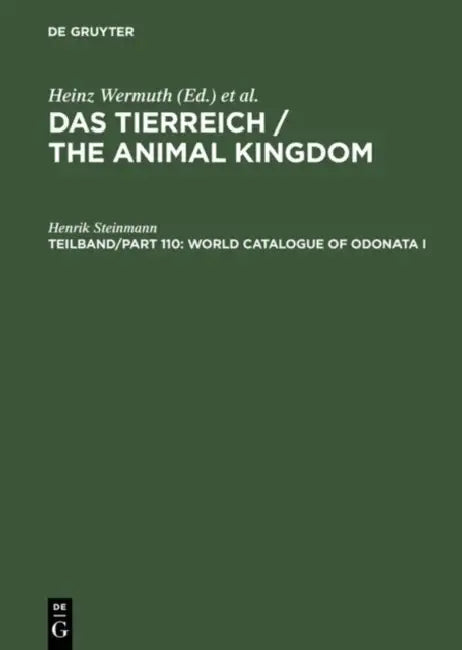 World Catalogue of Odonata I (English, Henrik Steinmann)