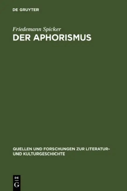 Der Aphorismus (English, Friedemann Spicker)