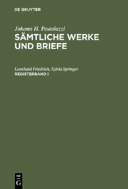 Sämtliche Werke und Briefe. Registerband 1 (English, Leonhard Friedrich | Sylvia Springer)