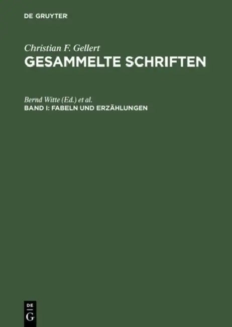 Gesammelte Schriften, Bd I, Fabeln und Erzählungen (English, Bernd Witte | Ulrike Bardt | Tanja Reinlein)