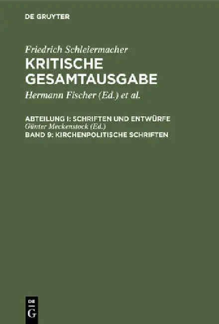 Kirchenpolitische Schriften (English, Günter Meckenstock | Hans-Friedrich Traulsen)