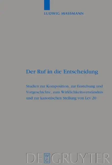 Der Ruf in die Entscheidung (English, Ludwig Massmann)