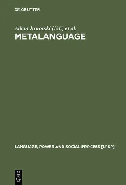 Metalanguage (English, Adam Jaworski)