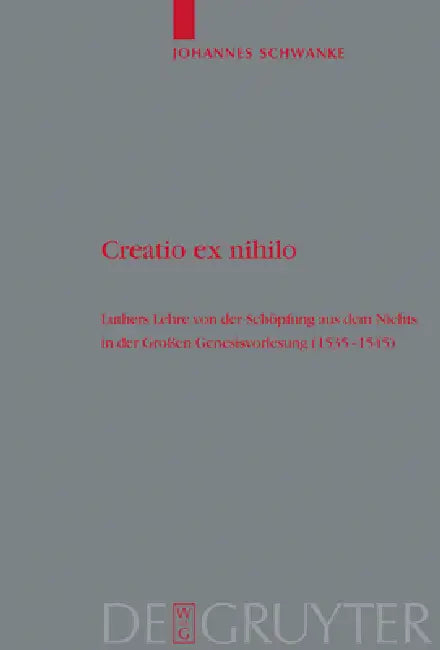 Creatio Ex Nihilo (English, Johannes Schwanke)