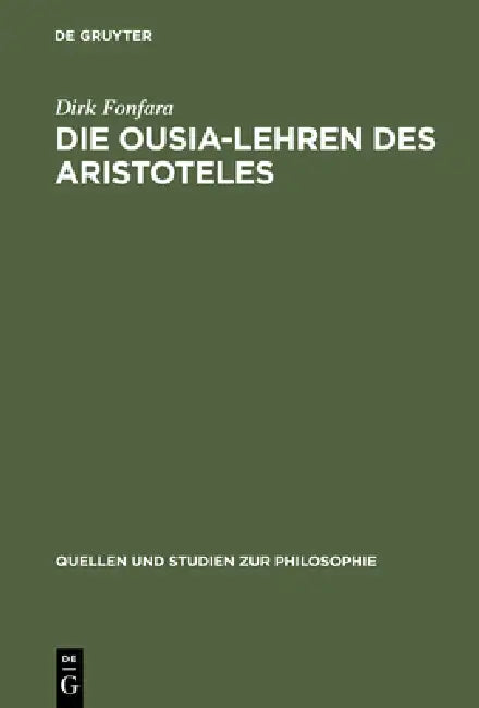 Die Ousia-Lehren des Aristoteles (English, Dirk Fonfara)