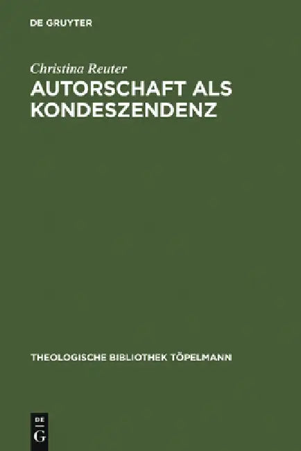 Autorschaft als Kondeszendenz (English, Christina Reuter)