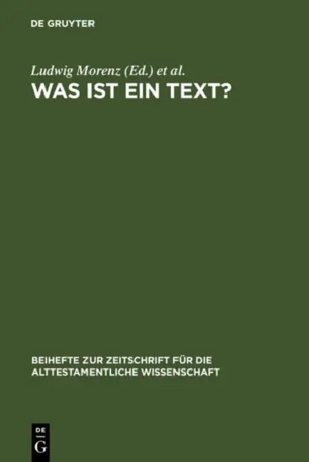 Was ist ein Text? (English, Ludwig Morenz | Stefan Schorch)