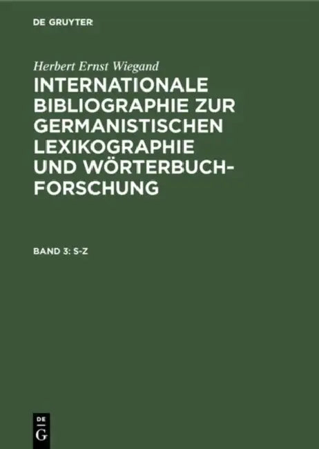 S-Z (English, Herbert Ernst Wiegand)