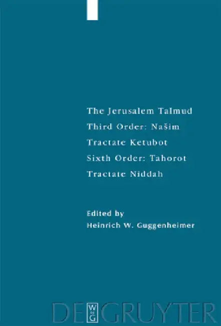 Ee: Sixth Order: Tahorot. Tractate Niddah (English, Heinrich W. Guggenheimer)