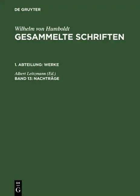Nachtrge (English, Albert Leitzmann)