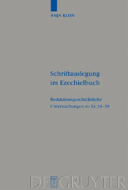 Schriftauslegung im Ezechielbuch (English, Anja Klein)