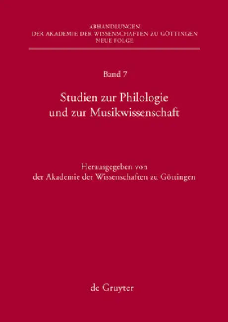 Studien Zur Philologie Und Zur Musikwissenschaft (English, Akademie Der Wissenschaften)