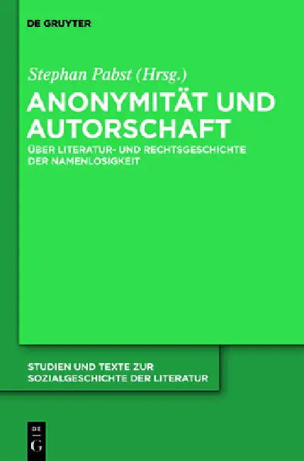 Anonymität und Autorschaft (English, Stephan Pabst)
