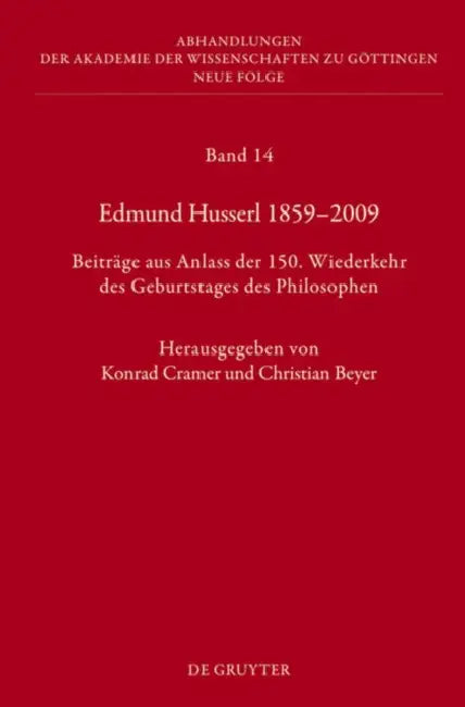 Edmund Husserl 1859-2009 (English, Konrad Cramer | Christian Beyer)