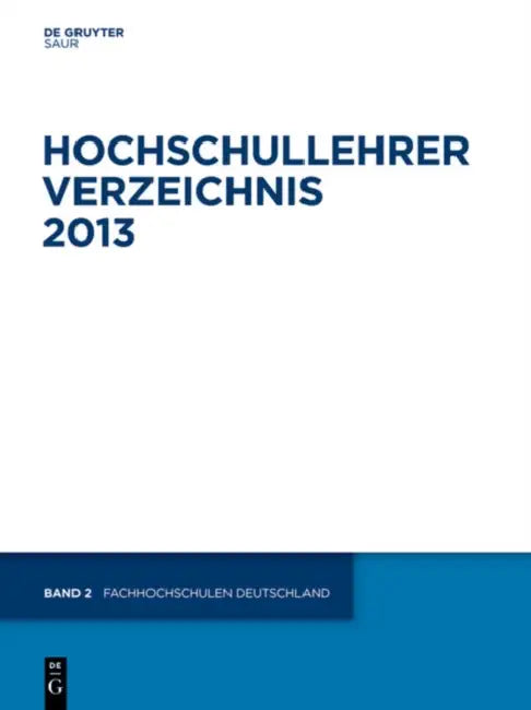Fachhochschulen Deutschland (English, Not Available (NA)/ Not Available (CON))