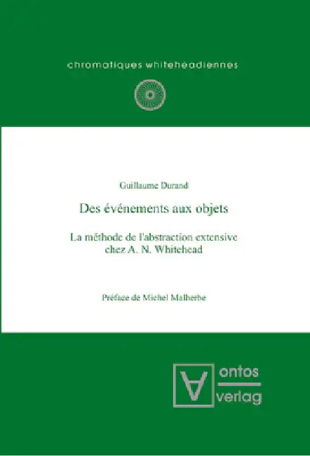 Des événements aux objets (English, Guillaume Durand)