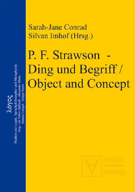 P. F. Strawson - Ding und Begriff / Object and Concept (English, Sarah-Jane Conrad | Silvan Imhof)