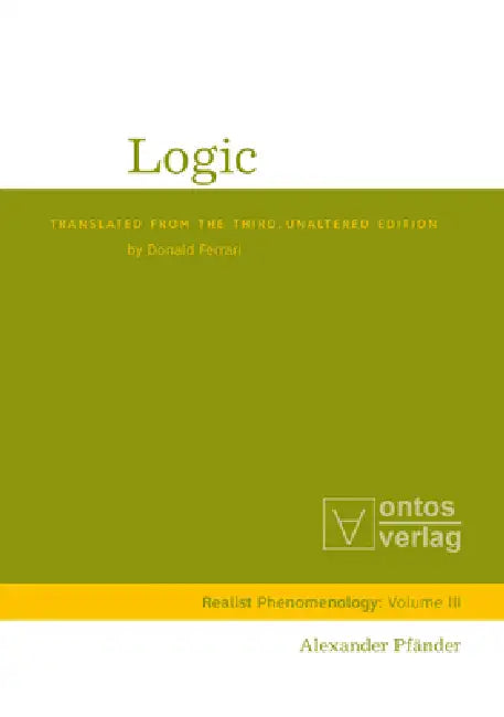 Logic (English, Alexander Pfänder)