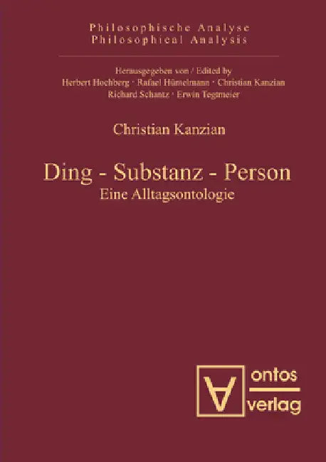 Ding - Substanz - Person (English, Christan Kanzian)