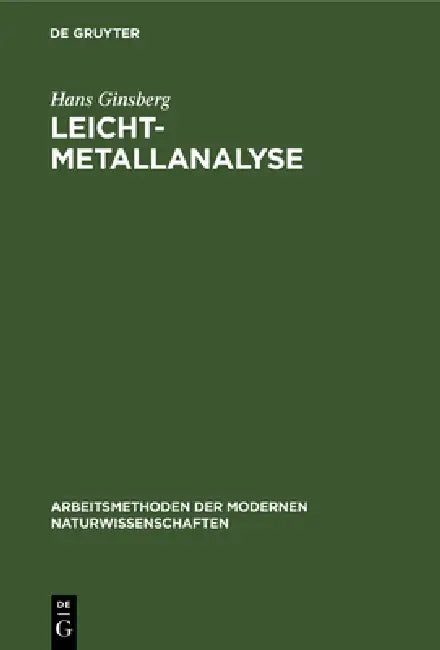 Leichtmetallanalyse (English, Hans Ginsberg)