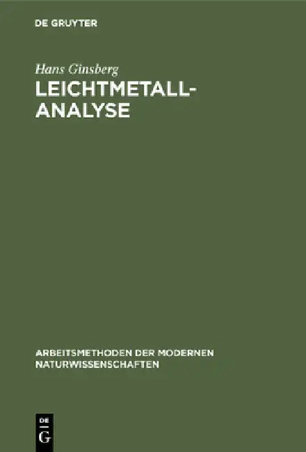 Leichtmetallanalyse (English, Hans Ginsberg)
