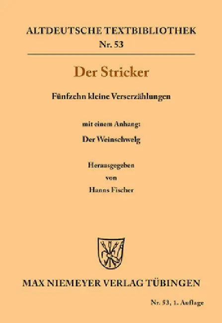 Fünfzehn kleine Verserzählungen (English, Der Stricker | Hanns Fischer)