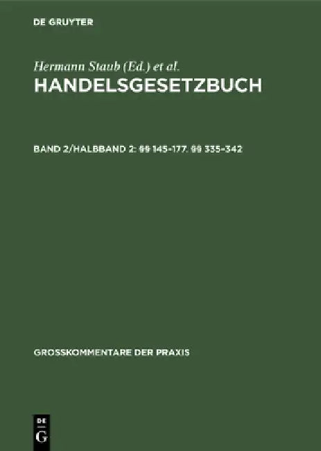 §§ 145-177. §§ 335-342 (English, Dieter Brüggemann | Robert Fischer | Paul Ratz)