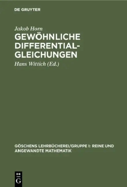 Gewöhnliche Differentialgleichungen (English, Jakob Horn | Hans Wittich)