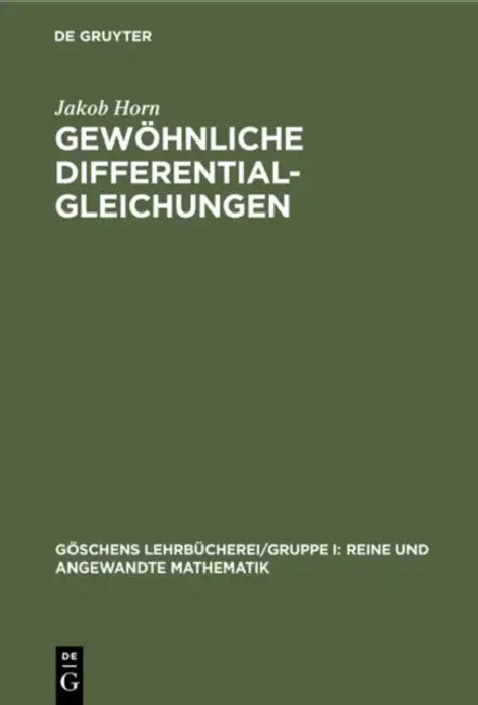 Gewöhnliche Differentialgleichungen (English, Jakob Horn)