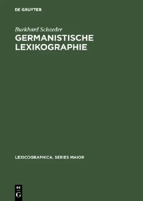 Germanistische Lexikographie (English, Burkhard Schaeder)