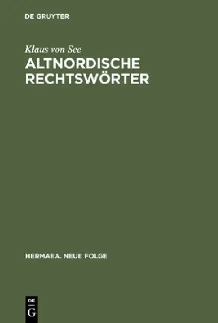 Altnordische Rechtswörter (English, Klaus Von See)
