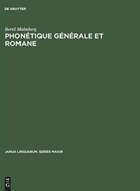 Phonétique générale et romane (English, Bertil Malmberg)