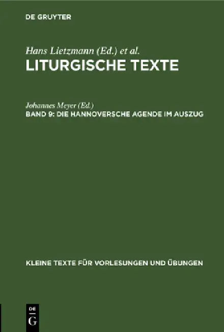 Die Hannoversche Agende Im Auszug (English, Johannes Meyer)