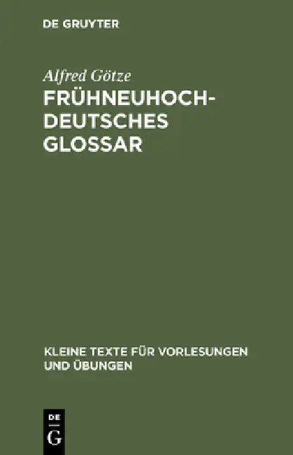 Frühneuhochdeutsches Glossar (English, Alfred Götze)
