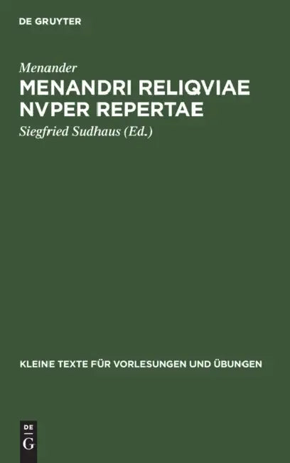 Menandri reliqviae nvper repertae (English, Menander | Siegfried Sudhaus)