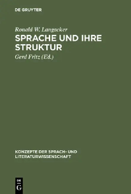 Sprache und ihre Struktur (English, Ronald W. Langacker | Gerd Fritz)