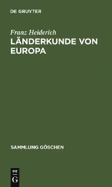 Länderkunde Von Europa (English, Franz Heiderich)