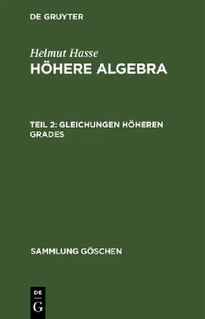 Gleichungen höheren Grades (English, Helmut Hasse)