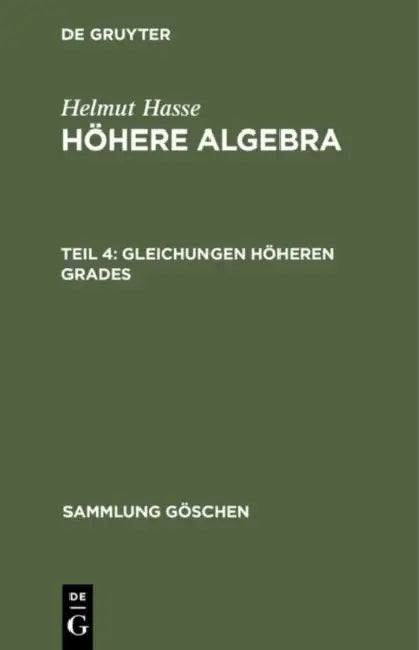 Gleichungen höheren Grades (English, Helmut Hasse)