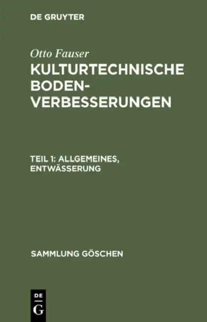Allgemeines, Entwässerung (English, Otto Fauser)