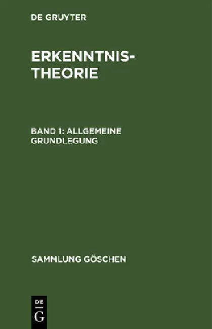 Allgemeine Grundlegung (English, Gerhard Kropp)