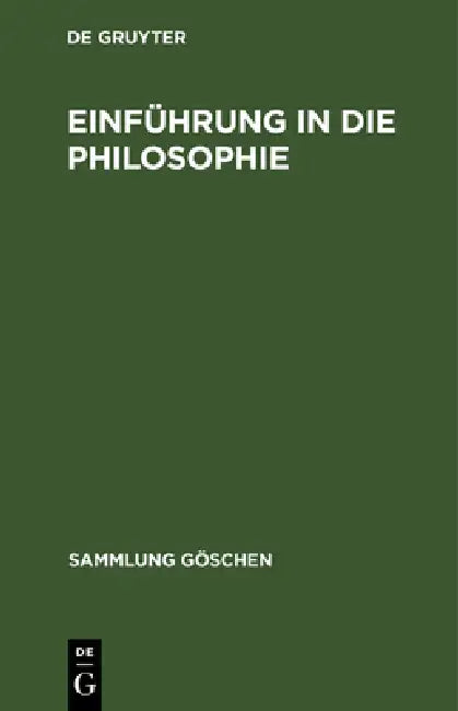 Einführung in die Philosophie (English, No Contributor)