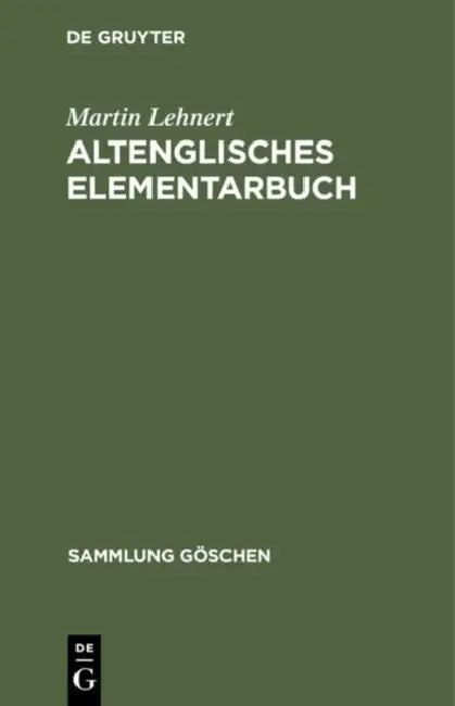 Altenglisches Elementarbuch (English, Martin Lehnert)
