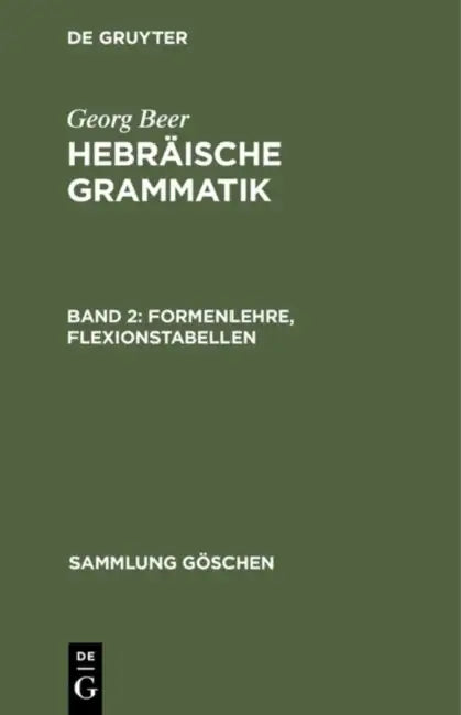 Formenlehre, Flexionstabellen (English, Georg Beer)