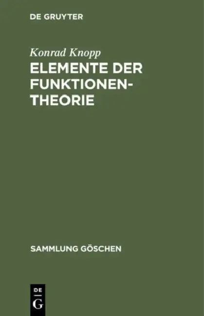 Elemente der Funktionentheorie (English, Konrad Knopp)